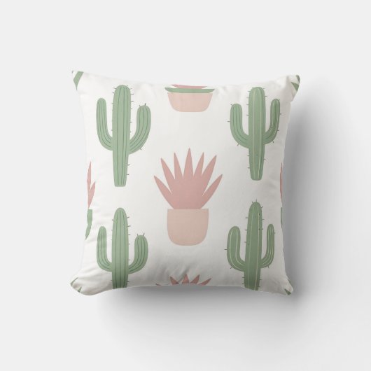 Coussin Motif de cactus succulent pastel (Recto)