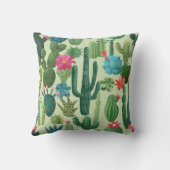 Coussin Motif de cactus Turquoises verts en fleurs (Verso)