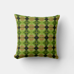 Coussin motif de caleçon vert abstrait noir dos