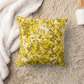 Coussin motif de camouflage 6 jaune