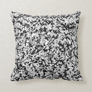 Coussin Motif de camouflage gris noir blanc arctique