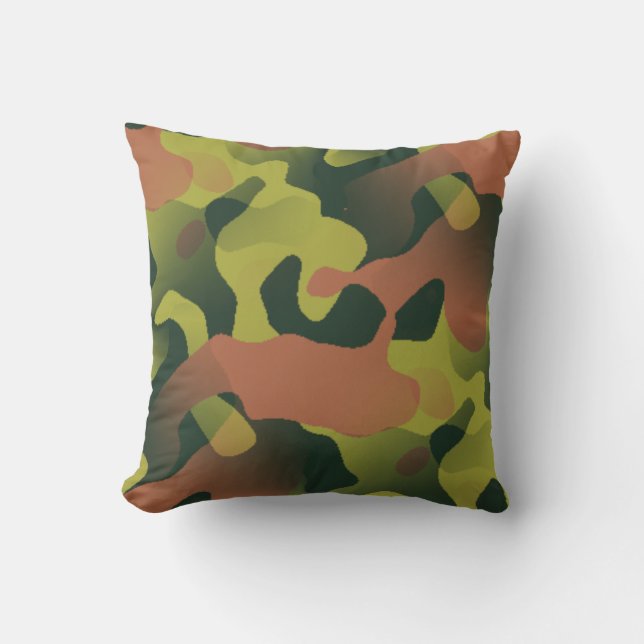 Coussin Motif de camouflage vert et marron (Recto)