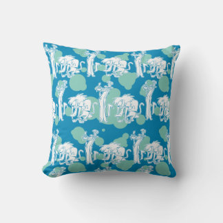 Coussin Motif de caractères bleu Weasel & Baboon