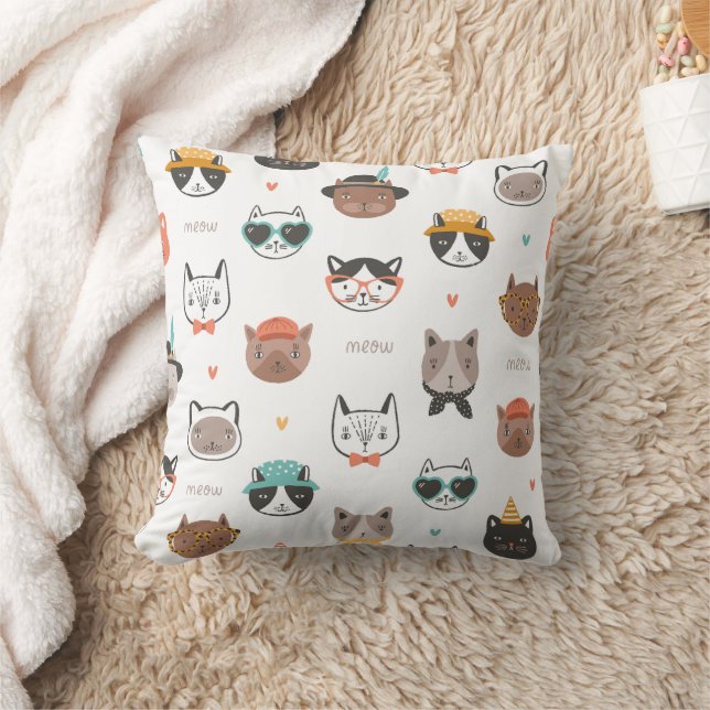 Coussin Motif de caricatures de chat (Couverture)