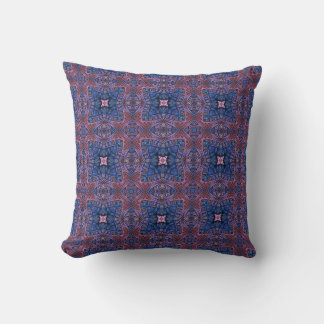 Coussin Motif de carreaux kaléidoscope violet et bleu