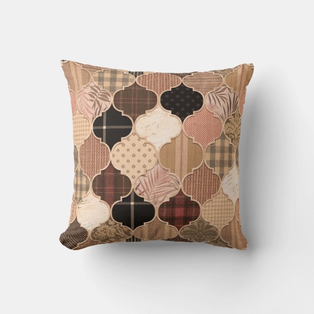 Coussin Motif De Carreaux Marocains Texturés Fa (Recto)