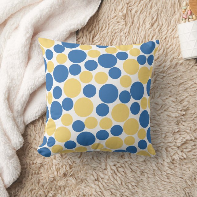 Coussin Motif de cercle bleu et jaune (Couverture)
