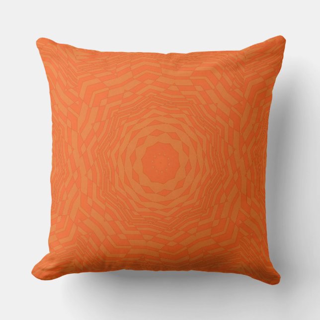 Coussin Motif de cercle géométrique Soleil orange  (Recto)