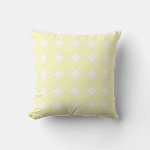 Coussin Motif de cercle pastel blanc et jaune doux
