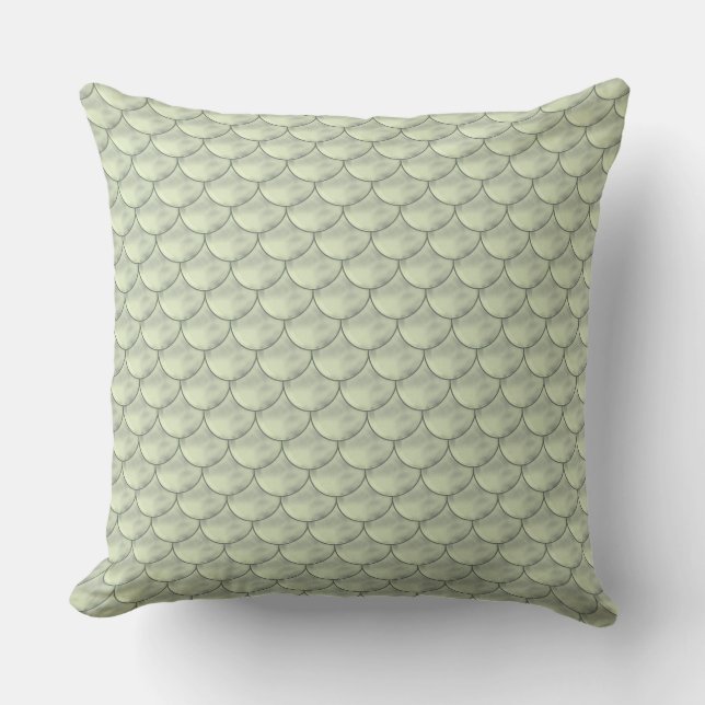 Coussin Motif de cercle transparent vert olive (Recto)