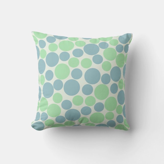 Coussin Motif de cercles bleus et verts (Recto)
