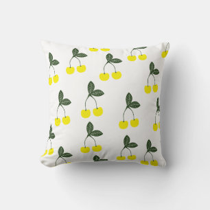 Coussin Motif de cerises jaunes
