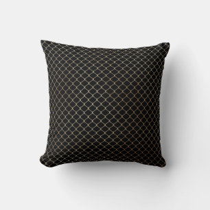 Coussin Motif de Chaîne de Clôture en Or Moderne Élégant
