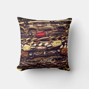 Coussin Motif de chaîne métallique frappant