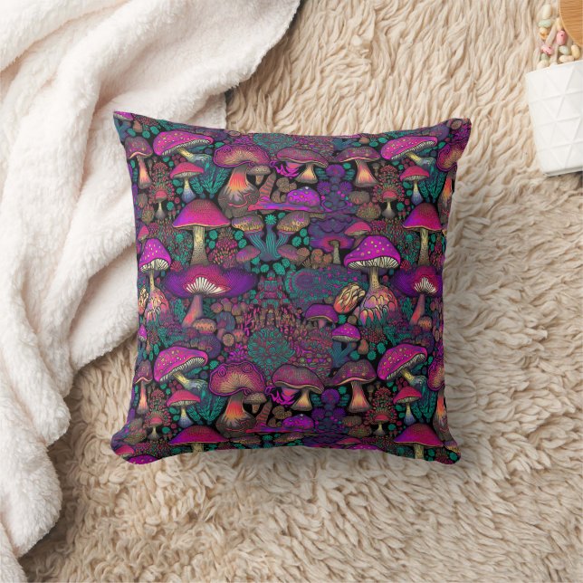 Coussin Motif de champignon psychédélique Trippy (Couverture)