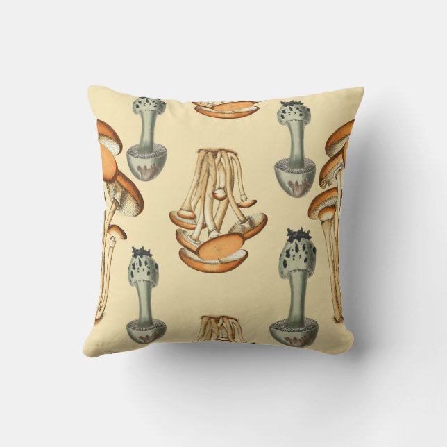 Coussin Motif de champignons floraux Whimsical (Verso)