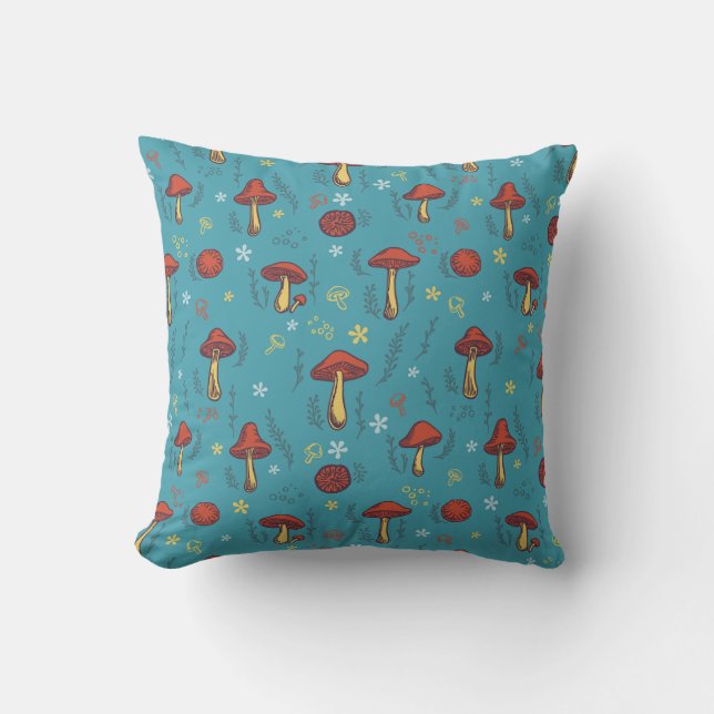 Coussin Motif de champignons Whimsical (Recto)