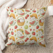 Coussin Motif de chat aux fruits d'été - Conception de piq (Couverture)