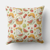 Coussin Motif de chat aux fruits d'été - Conception de piq (Verso)
