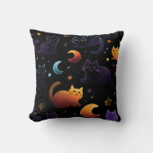 Coussin Motif de chat céleste magique avec lunes (Recto)