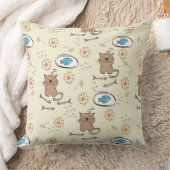Coussin motif de chat et de poissons (Couverture)