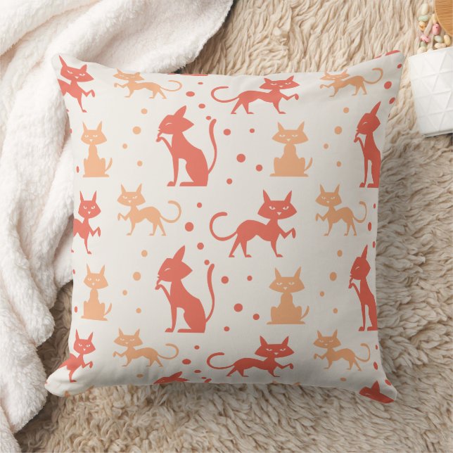 Coussin Motif de chat moderne du milieu du siècle (Couverture)