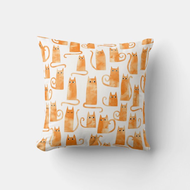 Coussin Motif de chat orange (Recto)