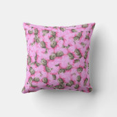 Coussin Motif de chat rose drôle (Verso)