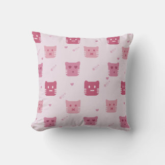 Coussin Motif de chat rose mignon pour la décoration de la