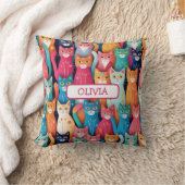 Coussin Motif de chatons colorés mignons (Couverture)
