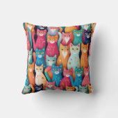 Coussin Motif de chatons colorés mignons (Verso)