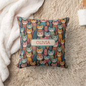 Coussin Motif de chatons fantaisistes colorés mignons (Couverture)