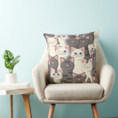 Coussin Motif de chats blancs et gris (Chaise)