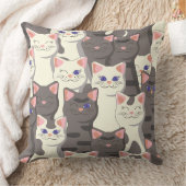 Coussin Motif de chats blancs et gris (Couverture)
