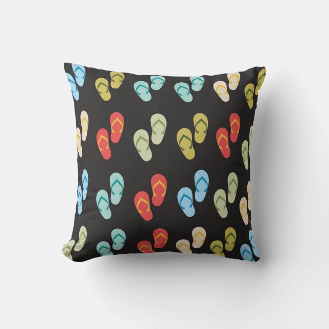 Coussin Motif de chaussons de plage (Recto)