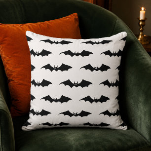 Coussin Motif de chauves-souris noires volantes effrayant