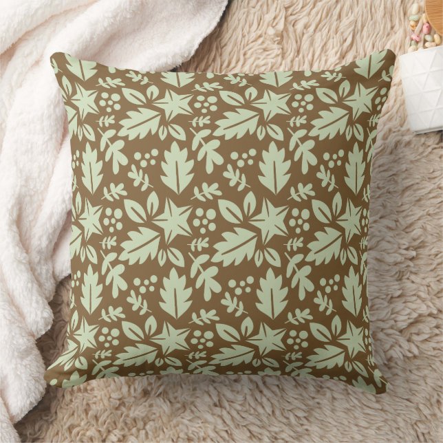 Coussin Motif de chêne rustique et feuille d'érable (Couverture)