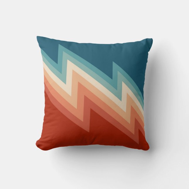 Coussin Motif de chevron de style rétro (Recto)