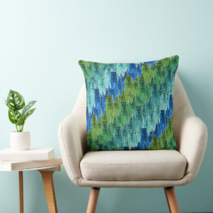 Coussin Motif de cigale en bleu aqua