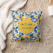 Coussin Motif de citron de fruit tropical nom de couple pe (Couverture)