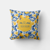 Coussin Motif de citron de fruit tropical nom de couple pe (Recto)