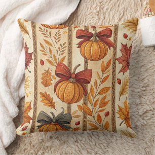 Coussin Motif de citrouille de ferme à toit de chaume d'au
