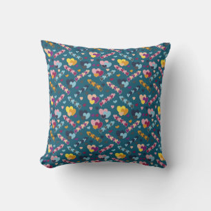 Coussin Motif de coeur coloré