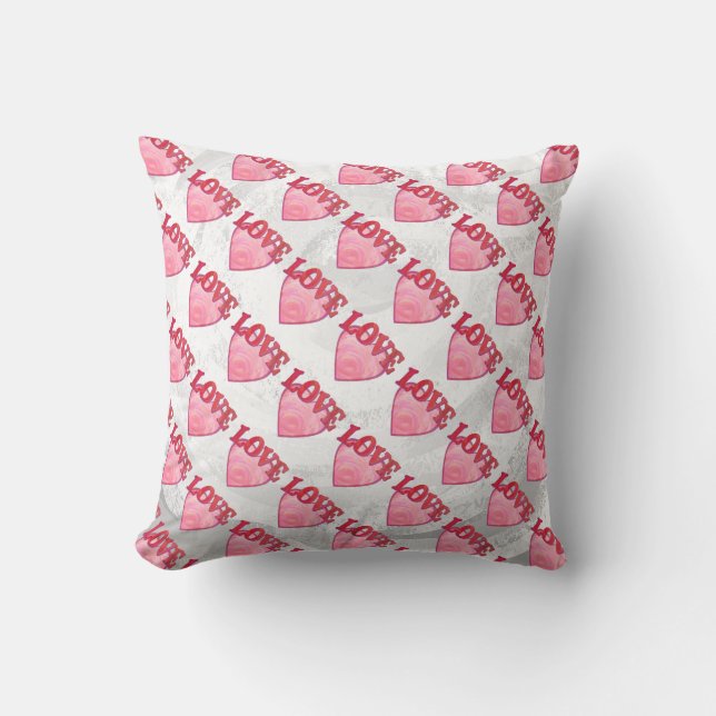 Coussin Motif de coeur d'amour rose (Recto)