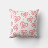 Coussin Motif de coeur rose et blanc (Verso)