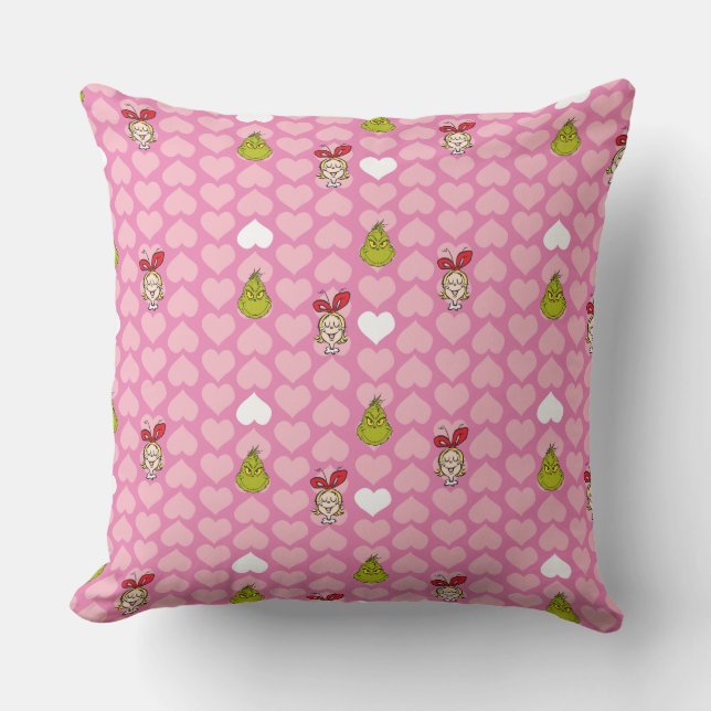Coussin Motif de coeur rose Grinch & Cindy-Lou (Recto)