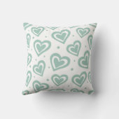Coussin Motif de coeur vert et blanc (Verso)