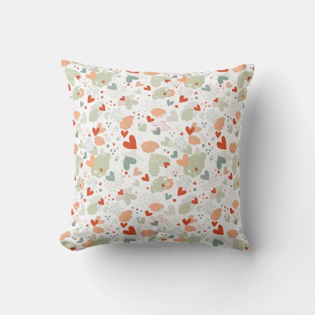 Coussin motif de coeurs Abstraits (Recto)