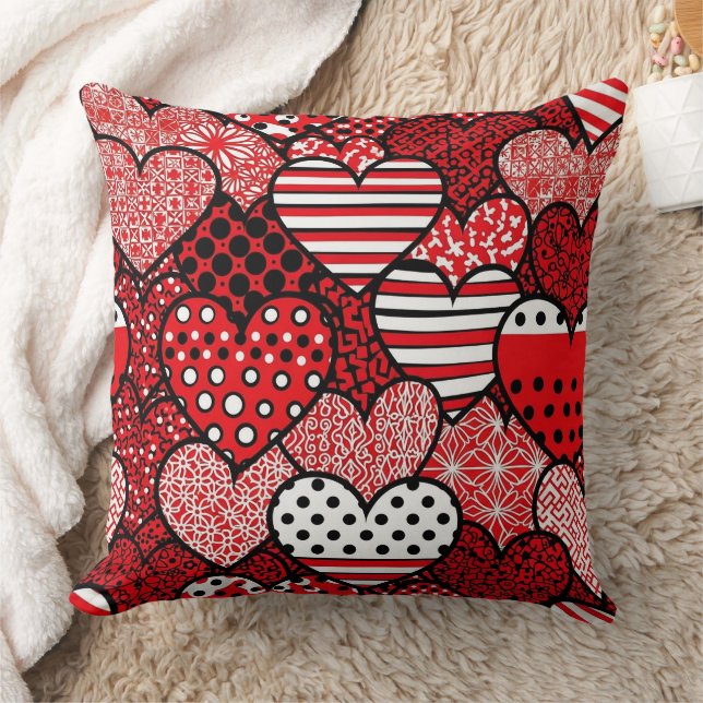 Coussin Motif de cœurs de la Saint-Valentin dessinés à la  (Couverture)