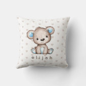 Coussin Motif de Coeurs d'Ours Brown pour bébé personnalis (Verso)